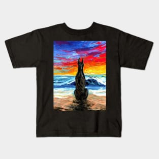 Beach Days - Doberman Kids T-Shirt